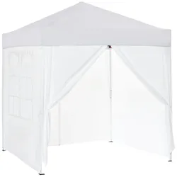 Outsunny - Faltpavillon - 2x2m - Tragetasche - Stahl und Oxford - weiß