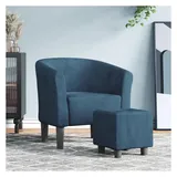 vidaXL Clubsessel mit Fußhocker Samt 59,1 x 53,9 x 72 cm Dunkelblau