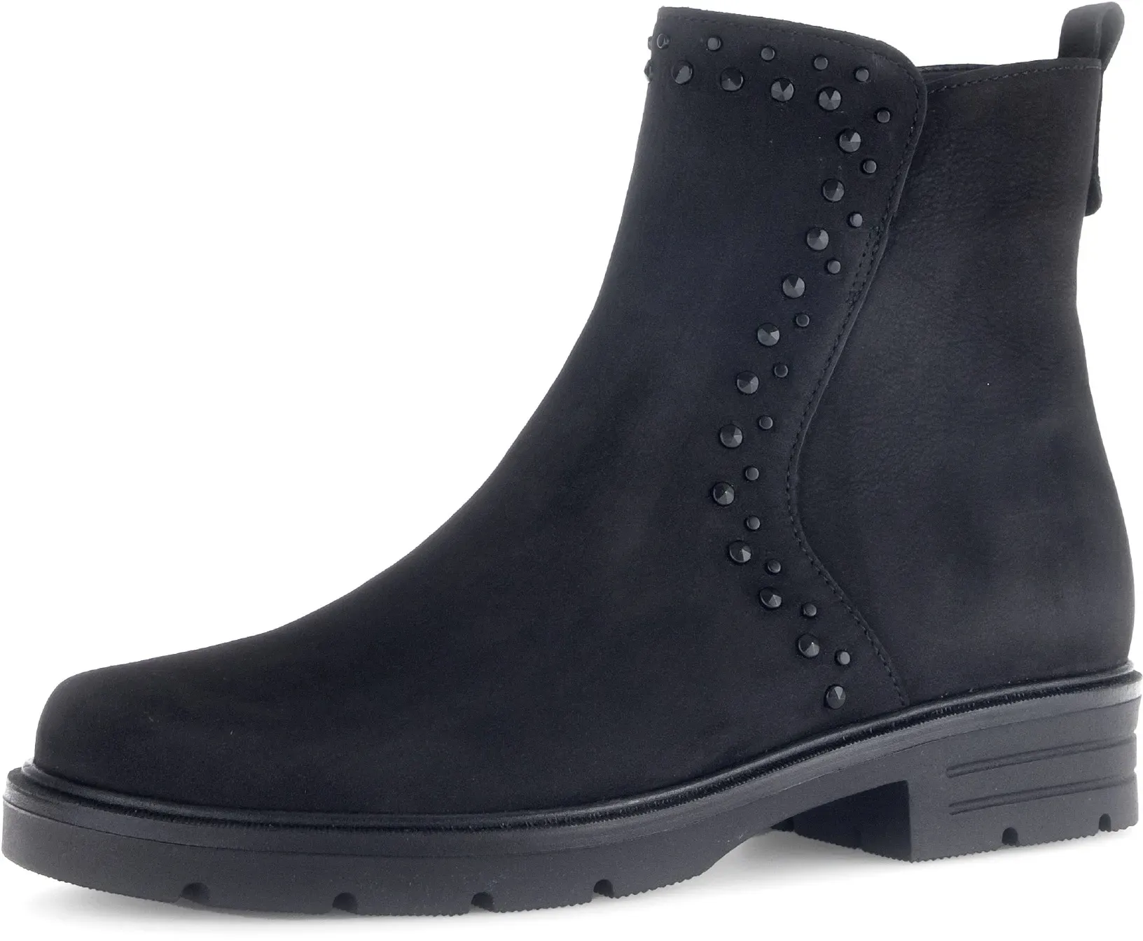 Stiefelette GABOR Gr. 35, schwarz, nieten Damen Schuhe Blockabsatz, Komfortschuh, Boots mit glänzenden Nieten