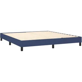 vidaXL Boxspringbett mit Matratze & LED Blau 180x200 cm Stoff