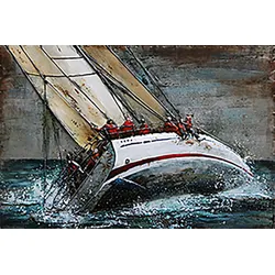 3D-Metallbild - Motiv: Segelboot - 80 x 120cm