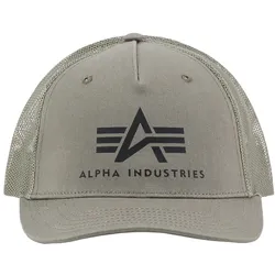 Trucker Cap ALPHA INDUSTRIES "Alpha Industries Accessoires - Headwear Basic Trucker Cap", Damen, Gr. onesize, grün (dunkelgrün), Obermaterial 1: 100% Baumwolle, Obermaterial 2: 100% Polyester, Caps