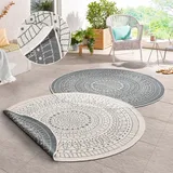 HANSE HOME Porto Wendeteppich", grau, H:5mm ⌀100cm Kunstfaser, Teppiche, Teppich, Wetterfest, Balkon, Garten, Wohnzimmer, Wasserfest