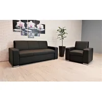 Ausverkauf ! 30% RABATT Echtleder Sofagarnitur 3 er Sofa + Sessel Leder Set