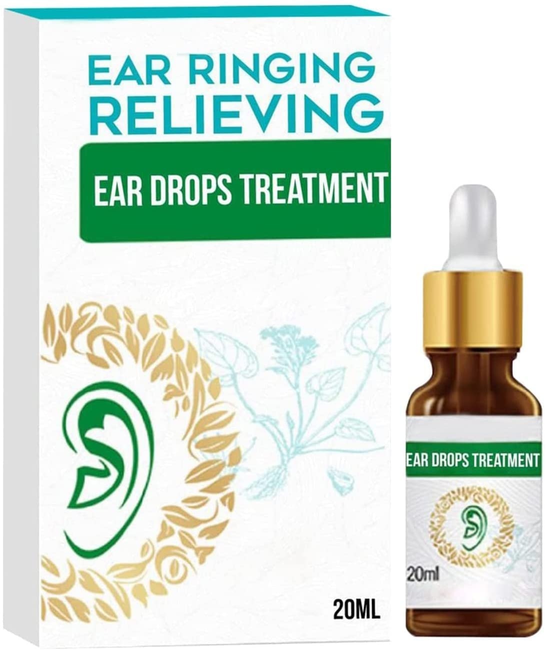 Organic Ear Ringing Remedy Drops,Ear Drops to Help Stop Ringing in The Ears,Tinnitus Relief,Noises in Ears,Pain,and Discomfort,Relieves Ear Aches,Swimmer's Ear (1pcs)