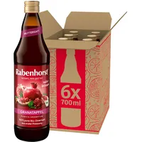 Rabenhorst Granatapfel MUTTERSAFT BIO 6er Pack (6 x 700 ml) - 100 % purer Granatapfel-Direktsaft aus erster Pressung