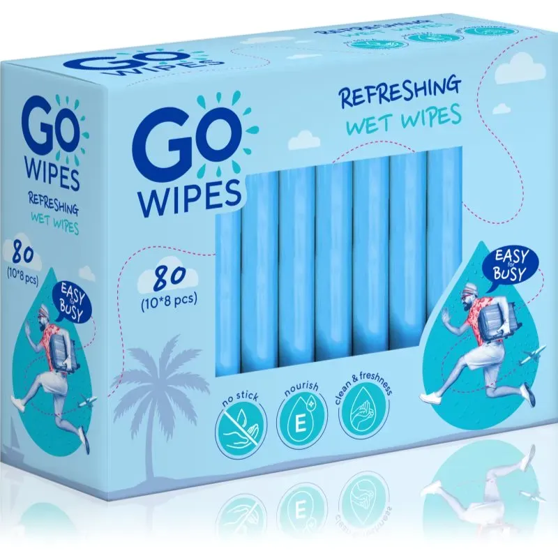 GoWipes Refreshing Wet Wipes erfrischende Feuchttücher für die Hände 10x8 St.