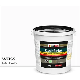 Isolbau Dachfarbe Weiss 25 kg Fassadenfarbe Dachbeschichtung RAL Farbe - Weiß