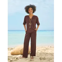 Hosenanzug HEINE, Damen, Gr. 34, Normalgrößen, braun (schoko), Anzüge Hosenanzug