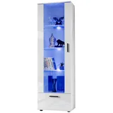 komodee Vitrine Alessandria 60 x 42 x 192 cm Weiß/Blau
