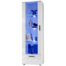 komodee Vitrine Alessandria 60 x 42 x 192 cm Weiß/Blau