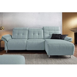 Places of Style Ecksofa »Manhattan L-Form«, 2 Sitze mit elektrischer Relaxfunktion, verstellbare Armlehnen blau
