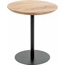 Haku-Möbel Beistelltisch, Schwarz, Akazie, Holz, Metall, Akazie, massiv, rund, Säule, rund, 40x45x40 cm, Wohnzimmer, Wohnzimmertische, Beistelltische, Beistelltische Metall