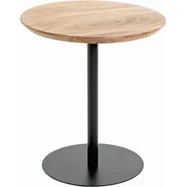 Haku-Möbel Beistelltisch, Schwarz, Akazie, Holz, Metall, Akazie, massiv, rund, Säule, rund, 40x45x40 cm, Wohnzimmer, Wohnzimmertische, Beistelltische, Beistelltische Metall
