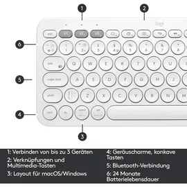 Logitech K380 DE grauweiß