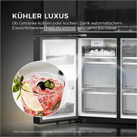 Haier HCR79F18CHMB French Door (700 l, 1825 mm hoch, Schwarz)