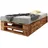 sunnypillow Palettenbett M2 aus Holz 100 x 200 cm mit Lattenrost und 2 Bettkästen. Stabiles Seniorenbett Kinderbett Jugendbett Gästebett