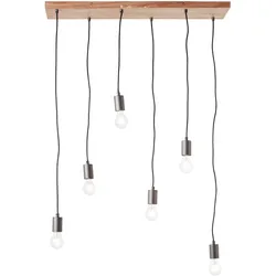 Brilliant Pendelleuchte Rustik schwarz Holz Natur E27 max. 40W