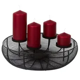 BURI Dekokranz BURI Adventskranz schwarz 4 Kerzen Weihnachtskranz Kränze Gesteck Deko