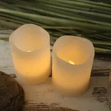 MARELIDA LED Mini Echtwachs flackernd mit Batterien H: :6cm D: 5cm 2St.