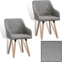 Estexo Esszimmerstuhl Küchenstuhl Stuhl 2er Set Vintage Essstuhl Stoffbezug Holz Grau