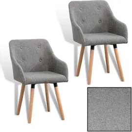 Estexo Esszimmerstuhl Küchenstuhl Stuhl 2er Set Vintage Essstuhl Stoffbezug Holz Grau