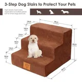 Famanu Hundetreppe für Bett und Sofa - 3-stufig, rutschfest, waschbar