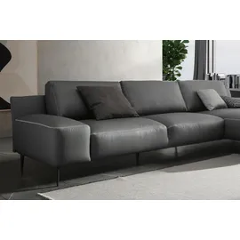 Designwerk Eckcouch Leder 3-Sitzer Grau