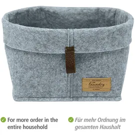 Wenko Filz-Korb Feli, 5er Set 30 x 19 x 18 cm grau