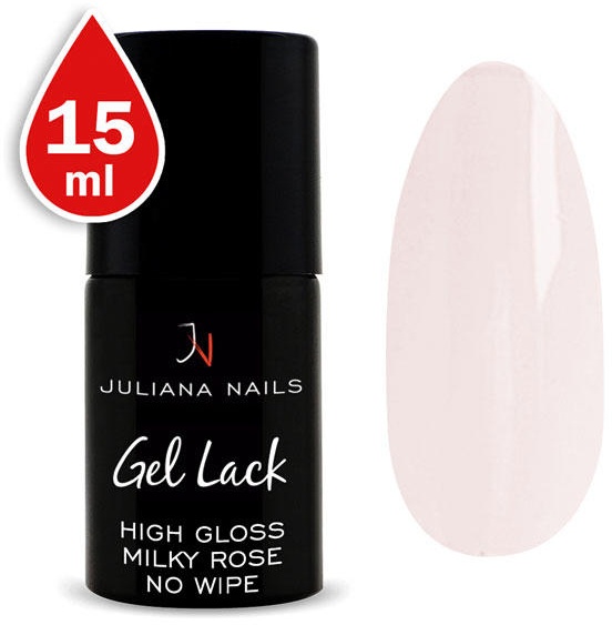 Juliana Nails Gel Lack High Gloss Finish No Wipe Milky Rose 15 ml