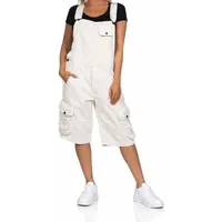 Jet Lag Damen Kurze Latzhose Cord Cargo Shorts T03 Stone S - S