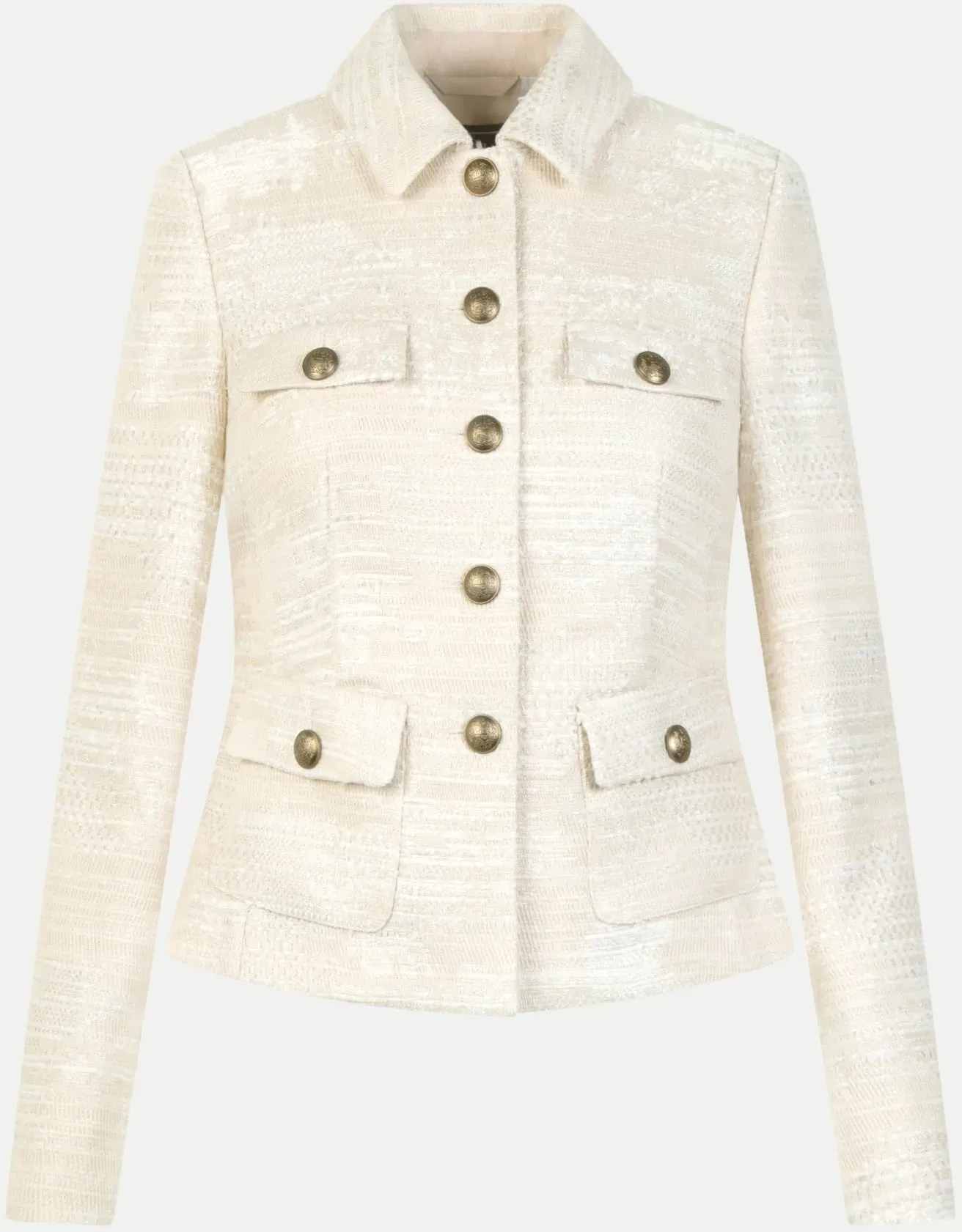 Kurze Jacke aus Jacquardgewebe Beige 36