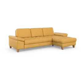 sit&more Ecksofa SIT & MORE "Westham L-Form", gelb (dijon), B:275cm H:88cm T:172cm, 100% Polyester, Sofas, Ecksofa, mit Recamiere, mit oder ohne Bettfunktion, Bettkasten, Füße Eiche