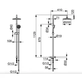 Hansa Basic Duschsystem mehrfarbig 55380130