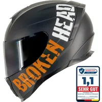 Broken Head BeProud Sport Orange Motorradhelm + Schwarzes Visier