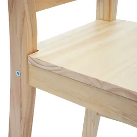 Mendler 2er-Set Esszimmerstuhl HWC-F77, Lehnstuhl Küchenstuhl Stuhl, Massiv-Holz Landhaus ~ Kiefer lasiert