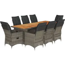 vidaXL Garten-Bistro-Set 9-tlg. Grau