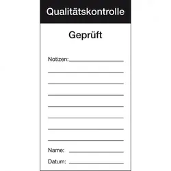 Aufkleber I Qualitätsaufkleber Qualitätskontrolle-Geprüft, Papier, 80x150mm, 100/Block
