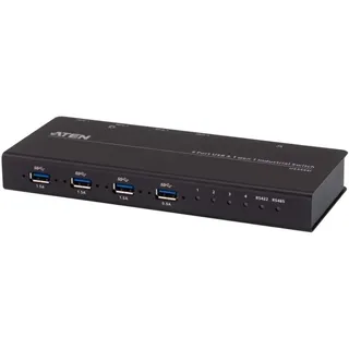 ATEN US3344i Industrie Hub Switch 4 x 4 USB 3.1 Gen1 Industrial KVM Switch, Schwarz