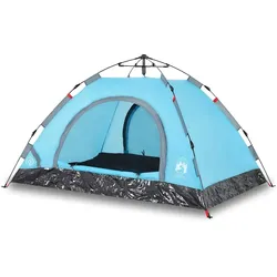 vidaXL Campingzelt 3 Personen Blau Quick Release