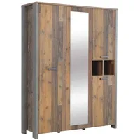 Forte Drehtürenschrank Clif 156 x 205 x 52 cm grau