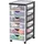 Iris Ohyama Kunststoff-Schubladenbox mit Rollen, 6 flachen Schubladen, Schwarz, Griffe zum Ziehen, Für Schlafzimmer, Schule & Büro, BPA-frei, Schubladenschrank, Rollcontainer, A4 Drawer, DDDC-360