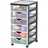 Iris Ohyama Kunststoff-Schubladenbox mit Rollen, 6 flachen Schubladen, Schwarz, Griffe zum Ziehen, Für Schlafzimmer, Schule & Büro, BPA-frei, Schubladenschrank, Rollcontainer, A4 Drawer, DDDC-360