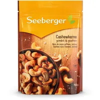 Seeberger Cashewkerne geröstet & gesalzen 5er Pack: Ganze Cashew Nüsse feinstens veredelt - knackige Kerne in guter Qualität, vega, Gesalzenn (5 x 150 g)