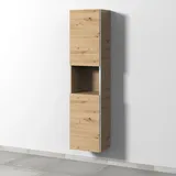 Sanipa 3way Hochschrank mit 2 Türen und 1 offenem Fach, Eiche Natural-Touch, BR11685,