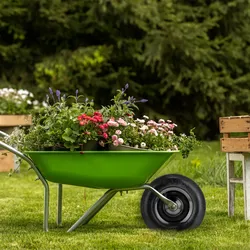 Relaxdays Schubkarrenrad, 3.50-6, luftbereift, 2 PR, Ersatzrad bis 120 kg, Luftreifen mit Ventil, Stahlfelge, schwarz