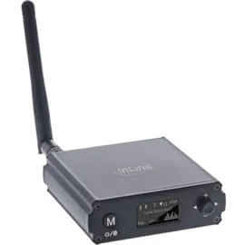 InLine Bluetooth 5.1 HiFi-Receiver & USB DAC, mit LCD (Empfänger), Bluetooth Audio Adapter, Schwarz