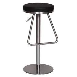 KADIMA DESIGN Barhocker MIS, höhenverstellbar, Edelstahl, runde Sitzfläche, Anti-Rutsch-Pads, max. 110 kg