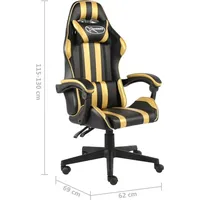 VidaXL 20520 Gaming Chair ohne Fußablage schwarz/gold