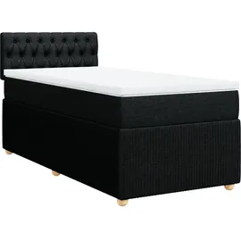 vidaXL Boxspringbett mit Matratze Schwarz 80x200 cm Stoff
